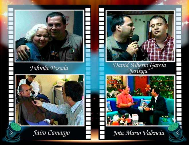 Víctor Manuel Rebellón Zea con Fabiola Posada, David Alberto García "Jeringa", Jairo Camargo, Jota Mario Valencia