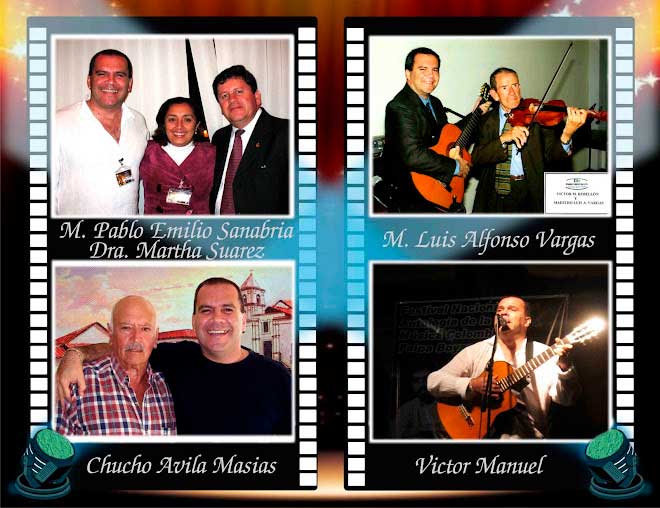 Víctor Manuel Rebellón Zea con Martha Suarez, Pablo Emilio Sanabria, Luis Alfonso Vargas (Garagoa), Jesús "Chucho" Avila Macías (Garagoa), 