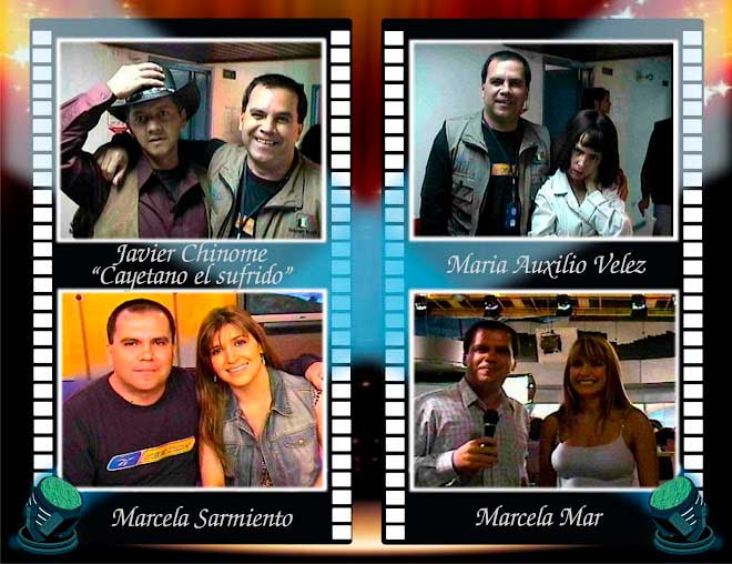 Víctor Manuel Rebellón Zea con Javier Chinome, Maria Auxilio Vélez, Marcela Sarmiento, Marcela Mar