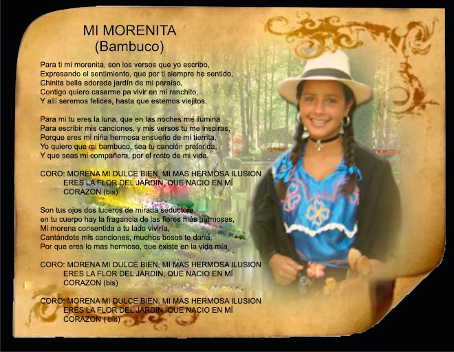 Mi Morenita. Bambuco. Victor Rebellon. Compositor e intérprete. Garagoa, Boyacá, Colombia